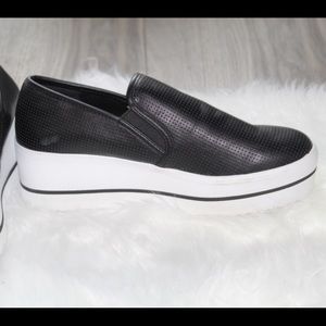 Steve Madden BLACK Platform Slip-Ons